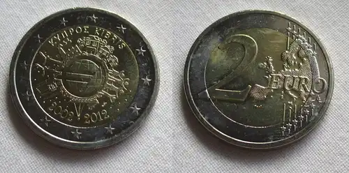 2 Euro Gedenkmünze Zypern 10 Jahre Euro Bargeld 2012 Stgl. (158495)