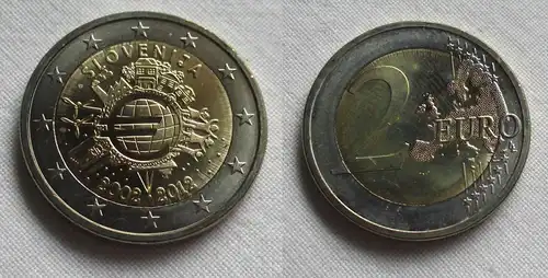 2 Euro Gedenkmünze Slowenien 10 Jahre Euro Bargeld 2012 Stgl. (158528)