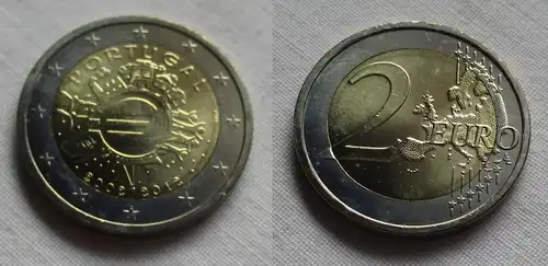 2 Euro Gedenkmünze Portugal 10 Jahre Euro Bargeld 2012 Stgl. (158362)