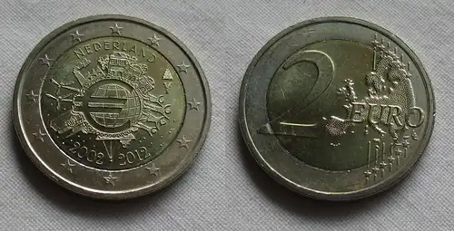 2 Euro Gedenkmünze Niederlande 10 Jahre Euro Bargeld 2012 Stgl. (158186)