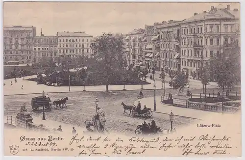 45565 Ak Gruß aus Berlin Lützow Platz nach Palermo 1899