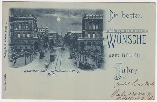 60324 Mondscheinkarte Berlin Hallesches Thor, Belle Alliance Platz 1898