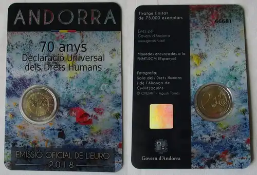 Andorra 2 Euro 2018 "70 Jahre Menschenrechte" Blister/Folder Stgl. (158002)