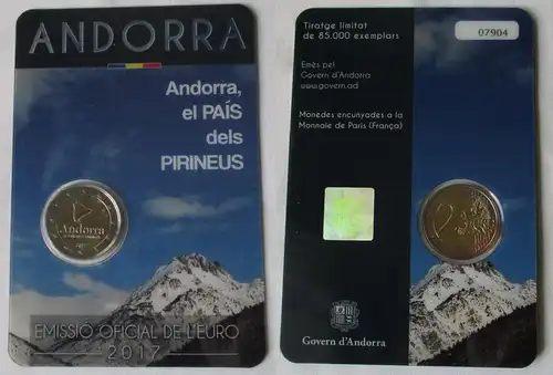 Andorra 2 Euro 2017 Das Land in den Pyrenäen" Blister/Folder Stgl. (158216)