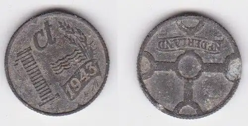 1 Cent Zink Münze Niederlande 1943 (123102)