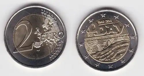 2 Euro Bi-Metall Münze Frankreich 2014 70. Jahreestag des D-Day (138301)