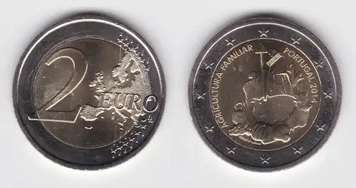 2 Euro Bi-Metall Münze Portugal 2014 familienbetriebene Landwirtschaft (137584)