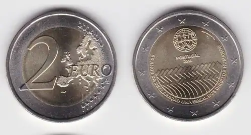 2 Euro Bi-Metall Münze Portugal 2008 60 Jahre Menschenrechtsdeklaration (134546)