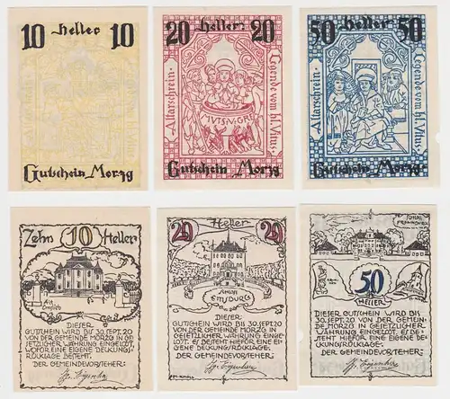 10, 20 und 50 Heller Banknote Morzg (144075)