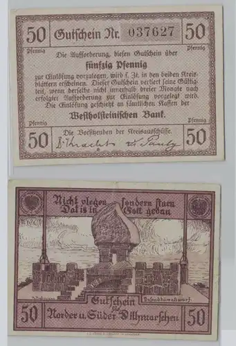 50 Pfennig Banknoten Notgeld NORDER- u. SÜDERDITHMARSCHEN (152860)