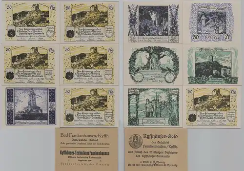 6 x 50 Pfennig Banknoten Notgeld Bad Frankenhausen 1921 mit Hülle (153858)