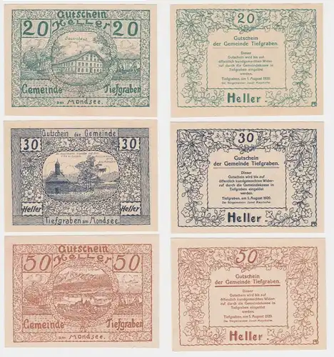 20, 30 und 50 Heller Banknote Tiefgraben am Mondsee (149749)