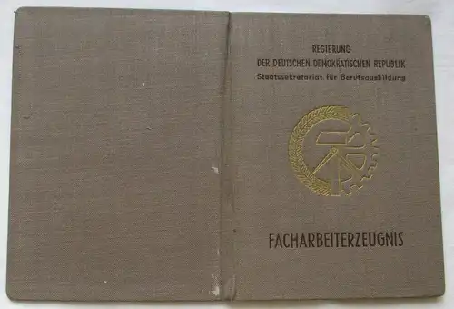 DDR Facharbeiterzeugnis Staatssekretariat Berufsausbildung Gera 1952 (128599)