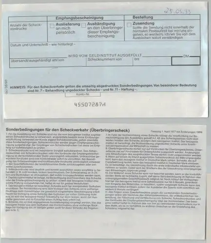 BRD Blanko Schecks (Überbringerscheck) 08/1990  (147049)