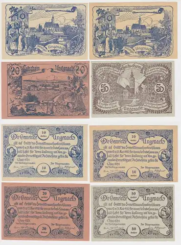 4x 10, 20 und 50 Heller Banknote Ungenach 1920 (141470)