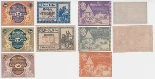 5x 10, 20 und 50 Heller Banknoten Melk 1920 (149452)