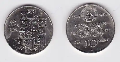 DDR Gedenk Münze 10 Mark 40.Jahrestag der DDR 1989 (121400)