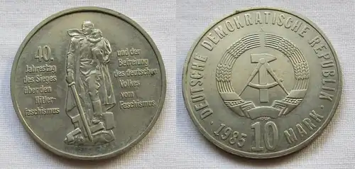 DDR Gedenk Münze 10 Mark 40 Jahre Kriegsende 1985 (124205)