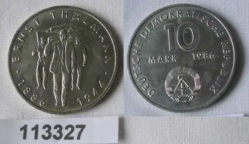DDR Gedenk Münze 10 Mark Ernst Thälmann 1986 (113327)