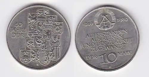 DDR Gedenk Münze 10 Mark 40.Jahrestag der DDR 1989 (121861)