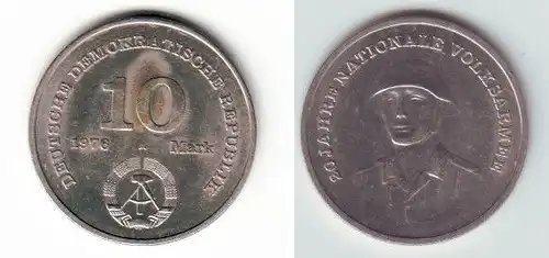 DDR Gedenk Münze 10 Mark 20 Jahre Nationale Volksarmee NVA 1976 (111383)
