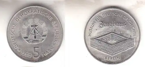 DDR Gedenk Münze 5 Mark Berlin Zeughaus 1990 (112114)