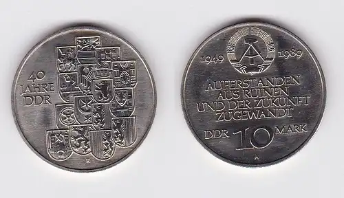 DDR Gedenk Münze 10 Mark 40.Jahrestag der DDR 1989 (121310)