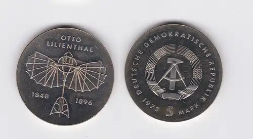 DDR Gedenk Münze 5 Mark Otto Lilienthal 1973 (117451)