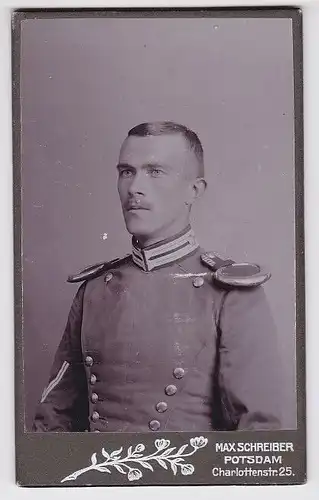 21754 Original Kabinett Foto Soldat Ulan Potsdam mit Epauletten um 1915
