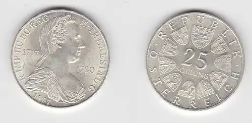 25 Schilling Silber Münze Österreich 1967 Maria Theresia 1717-1780 (116494)