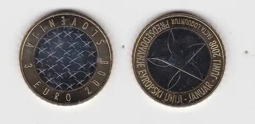 3 Euro Bi-Metall Gedenkmünze Slowenien 2008 EU-Ratspräsidentschaft (115843)