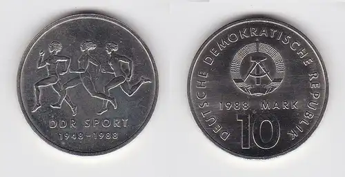 DDR Gedenk Münze 10 Mark 40 Jahre DDR Sport 1988 (123561)