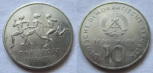 DDR Gedenk Münze 10 Mark 40 Jahre DDR Sport 1988 (124631)