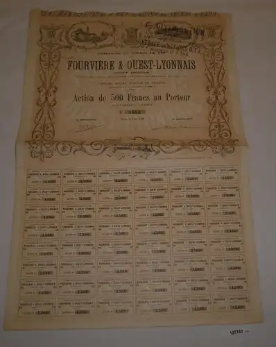 500 Franc Aktie Compagnie du Chemin de Fer Fourvière & Ouest-Lyonnais (127782)
