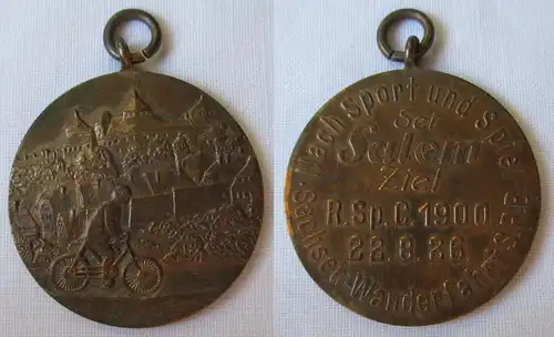 seltene Medaille Sachsen Wanderfahrt Augustusburg Reklame Salem 1926 (125412)