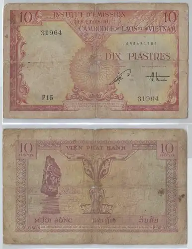10 Piastres Dong Banknote Franz. Indo China 1953 Pick 107 (143230)