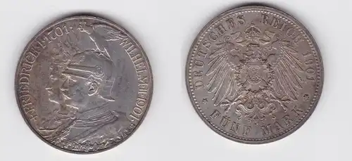 5 Mark Silbermünze Preussen Wilhelm II 1901 A Jäger 106 vz+ (165675)