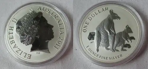 1 Dollar Silber Münze Australien Kangaroo Känguru 2011 1 Unze Ag (134396)