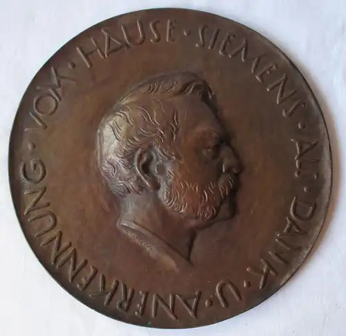 Große Gussmedaille Als Dank & Anerkennung v. Hause Siemens (A.Klingler) /111769