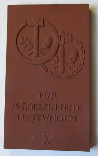 DDR Meissner Porzellan Plakette Ehrengabe der Handwerkskammer Leipzig (126519)