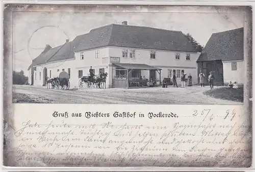 52990 Ak Gruß aus Richters Gasthof in Vockerode 1899