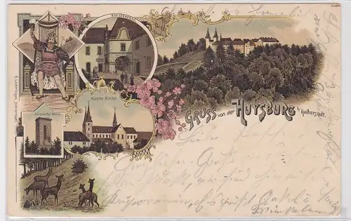 11301 AK Gruss von der Huysburg b. Halberstadt - Kirche, Klosterthor, Warte 1897
