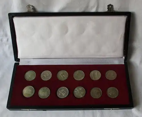 Etui mit 12 DDR Medaillen Feinsilber 450 Jahre Reformation 1967 (144046)
