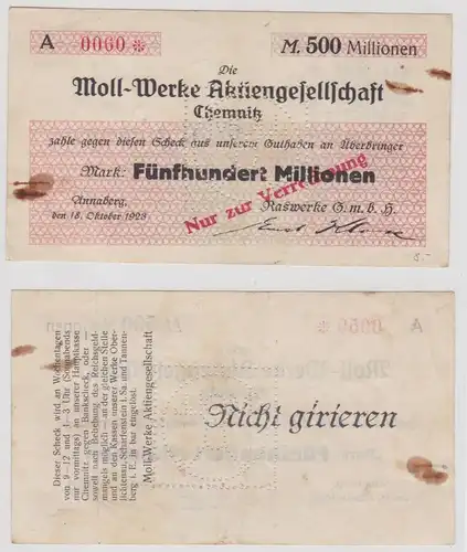500 Millionen Mark Banknote Inflation Annaberg Raswerke GmbH 18.10.1923 (144788)