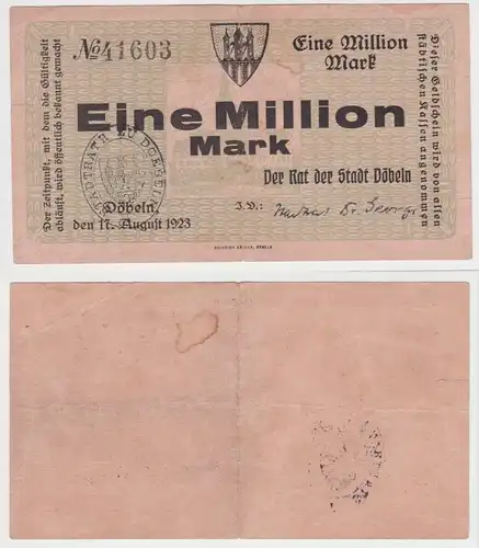 Eine Million Mark Banknote Stadt Döbeln 17.August 1923 (143519)