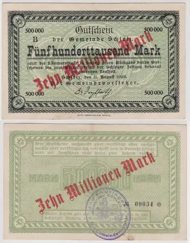 10 Millionen Mark Banknote Inflation Gemeinde Schleiz 11.8.1923 (147017)