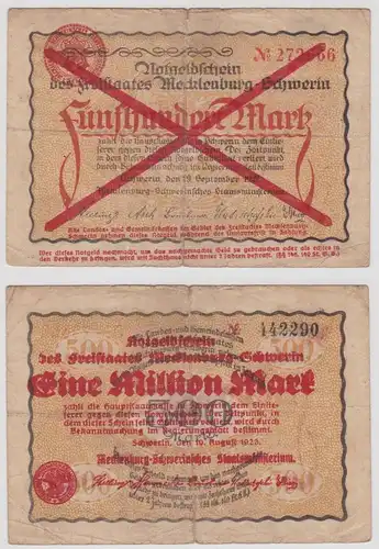 1 Million Mark Banknote Freistaat Mecklenburg Schwerin 10.8.1923 (143688)