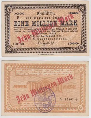 10 Millionen Mark Banknote Inflation Gemeinde Schleiz 11.8.1923 (140109)