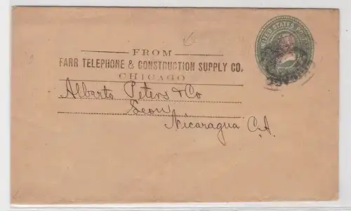 42673 seltenes Ganzsachen Streifband USA 1 Cent nach Nicaragua vor 1900