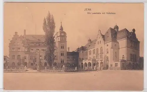 85180 AK Jena - Die Lesehalle mit Volkshaus 1909